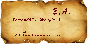Bircsák Abigél névjegykártya